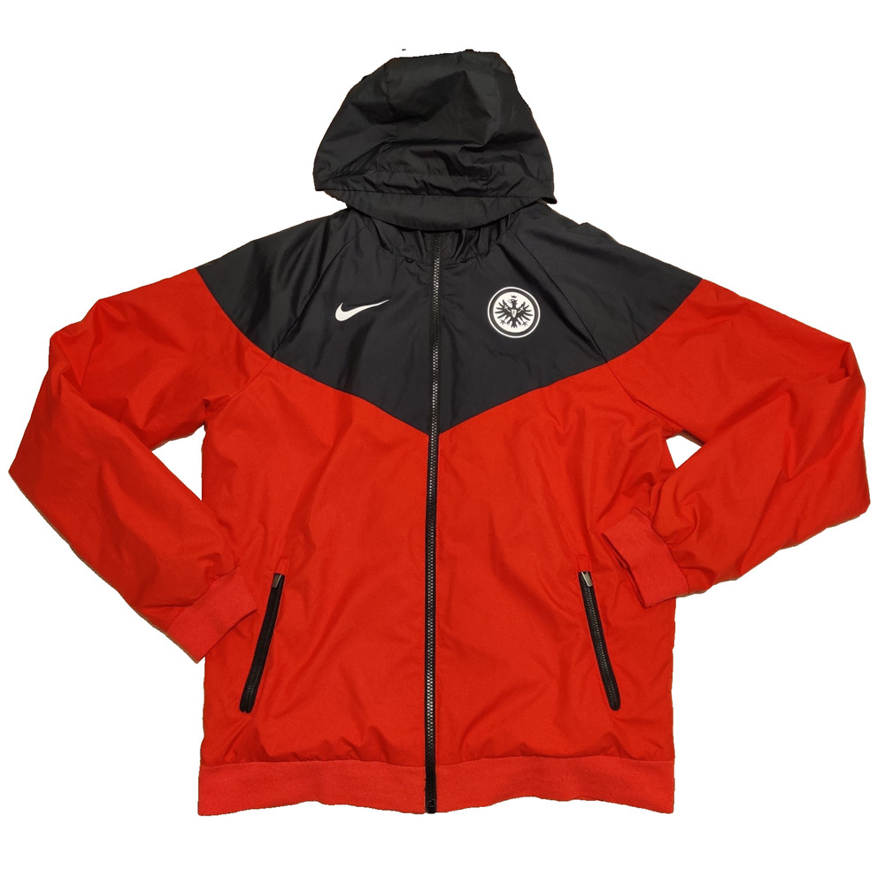 Nike Eintracht Frankfurt Hooded Jacket Mens Size M Black Red Warmup Zip *Read
